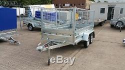 New Car Cage Trailer 10x5 Twin Axle Unbraked 750kg With High Mesh Sides 800mm