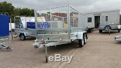 New Car Cage Trailer 10x5 Twin Axle Unbraked 750kg With High Mesh Sides 800mm