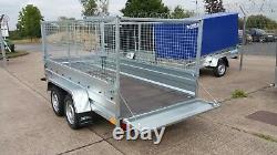 New Car Cage Trailer 10x5 Twin Axle Unbraked 750kg With High Mesh Sides 800mm