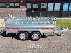 New Car Mesh Cage Trailer Twin Axle TEMARED 265cm x 125cm 8,7ft x 4,1ft 750kg