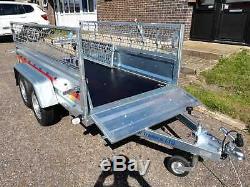 New Car Mesh Cage Trailer Twin Axle TEMARED 265cm x 125cm 8,7ft x 4,1ft 750kg