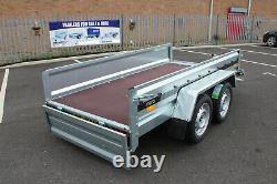 New Car Trailer 263 x 125cm Twin Axle 750kg Solid Side Flat Cover Black