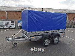 New Car Trailer 263 x 125cm Twin Axle 750kg Top Cover Blue