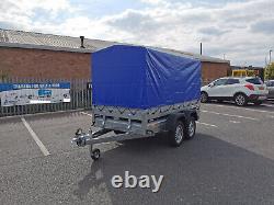 New Car Trailer 263 x 125cm Twin Axle 750kg Top Cover Canopy Blue