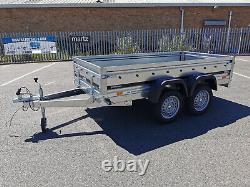 New Car Trailer 263 x 125cm Twin Axle 750kg Top Cover Red 8'7 x 4'1 FT