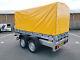 New Car Trailer 263 X 125cm Twin Axle 750kg Top Cover Yellow 8'7 X 4'1ft