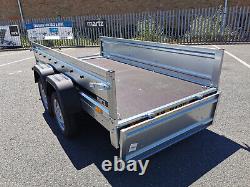 New Car Trailer 263 x 125cm Twin Axle 750kg Top Cover Yellow 8'7 x 4'1FT