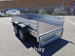 New Car Trailer 263 x 125cm Twin Axle 750kg Top Cover Yellow 8'7 x 4'1FT