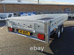 New Car Trailer 325 x 170cm Twin Axle GWV 2000kg Braked 10.9ft x 5.8ft Flat Bed