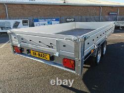 New Car Trailer 325 x 170cm Twin Axle GWV 2000kg Braked 10.9ft x 5.8ft Flat Bed