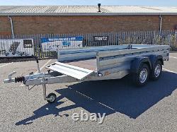 New Car Trailer 330 x 129cm Twin Axle GWV 2000kg Braked 10.9ft x 4.3ft