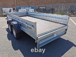 New Car Trailer 330 x 129cm Twin Axle GWV 2000kg Braked 10.9ft x 4.3ft