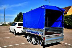 New Car Trailer Twin Axle 8,7ft x 4,4ft 750 kg with canvas cover H 140 cm