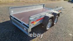 New Car Trailer Twin Axle Flat Bed 263 cm x 125 cm 750 kg