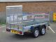 New Car Trailer Twin Axle Mesh With Ramp 263 X 125cm 750kg