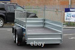 New Car trailer twin axle 8'8 x 4'2 Faro SOLIDUS 263cm x 125cm mesh 40cm