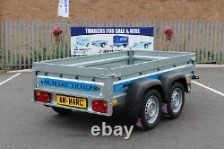 New Car trailer twin axle 8.8 x 4.2FT SOLIDUS 263cm x 125cm mesh cage 40cm 750kg