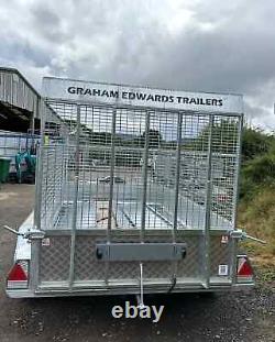 New Graham Edwards 10ft x 5ft Twin Axle Trailer Mesh Sides Cages Ramp