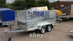 New Mesh Cage Trailer 8,7ft X 4ft Twin Axle Unbraked 750kg High Mesh 800mm