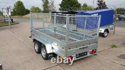 New Mesh Cage Trailer 8,7ft X 4ft Twin Axle Unbraked 750kg High Mesh 800mm