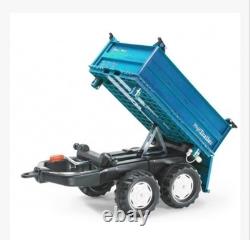 New Rolly Toys BLUE Mega Trailer Twin Axle 3-Way Tipping Large Pedal Tractors