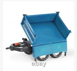 New Rolly Toys BLUE Mega Trailer Twin Axle 3-Way Tipping Large Pedal Tractors