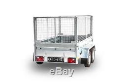 New Trailer 9x4 Twin Axle 1300kg Braked Cage Trailer With 80cm Mesh Sides Al-ko