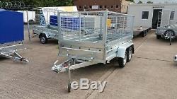 New Trailer 9x4 Twin Axle 1300kg Braked Cage Trailer With 80cm Mesh Sides Al-ko