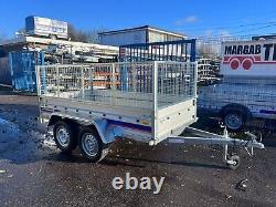 New Twin Axle Trailer Bed UNBRAKED 60CM MESH 750kg 8.7ft x 4.4ft 263cm x 133cm