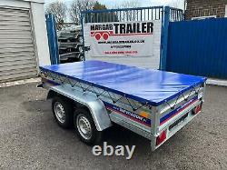 New Twin Axle Trailer Bed UNBRAKED Flat Cover 750kg 8.7ft x 4.4ft 263cm x 133cm