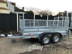 New Wessex WG105 10ft X 5ft Cage Sides Twin Axle Goods Trailer & Ramp Tailgate