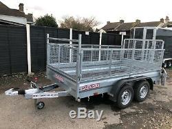 New Wessex WG105 10ft X 5ft Cage Sides Twin Axle Goods Trailer & Ramp Tailgate