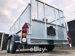 New Wessex WG105 10ft X 5ft Cage Sides Twin Axle Goods Trailer & Ramp Tailgate