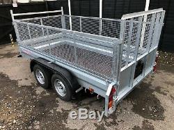 New Wessex WG105 10ft X 5ft Cage Sides Twin Axle Goods Trailer & Ramp Tailgate