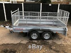 New Wessex WG105 10ft X 5ft Cage Sides Twin Axle Goods Trailer & Ramp Tailgate
