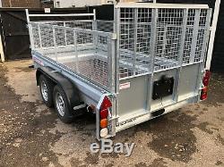 New Wessex WG105 10ft X 5ft Cage Sides Twin Axle Goods Trailer & Ramp Tailgate