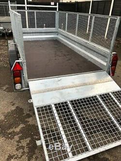 New Wessex WG105 10ft X 5ft Cage Sides Twin Axle Goods Trailer & Ramp Tailgate
