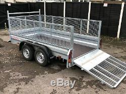 New Wessex WG105 10ft X 5ft Cage Sides Twin Axle Goods Trailer & Ramp Tailgate