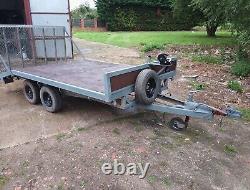 Nova twin axle BRAKED beaver tail contractors trailer used with brand new winch