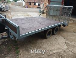 Nova twin axle BRAKED beaver tail contractors trailer used with brand new winch