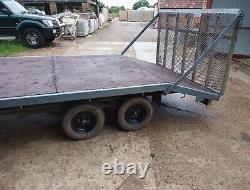 Nova twin axle BRAKED beaver tail contractors trailer used with brand new winch