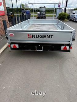 Nugent 12' x 6'7 twin axle flatbed complete with ladder rack and ally floor