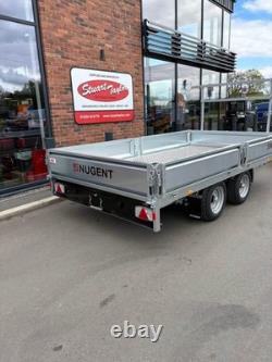 Nugent 12' x 6'7 twin axle flatbed complete with ladder rack and ally floor