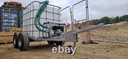 Off Road Bowser Trailer twin axle grass Watering Sprayer loncin 6.5hp pump atv