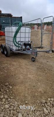 Off Road Bowser Trailer twin axle grass Watering Sprayer loncin 6.5hp pump atv