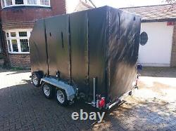 Phoenix covered twin axle car trailer, electric winch, internal L10'4 W4'8