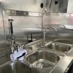 Pink Retro Twin Axle Catering Trailer Serving Hatch Stainless Kitchen Air Con