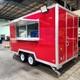 Red Mobile Food Trailer Twin Axle Catering Street Food Coffee Burger Unit