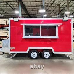 Red Mobile Food Trailer Twin Axle Catering Street Food Coffee Burger Unit