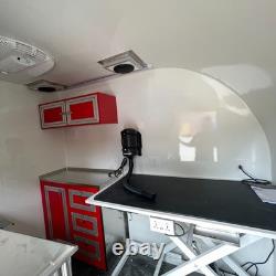 Red Twin Axle Mobile Dog Grooming Trailer Pet Salon with Bath and Table